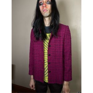 ALFRED DUNNER Plaid Blazer Medium Retro Jacket wedding church career coat